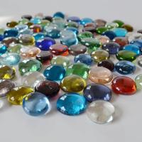 Piedras redondas de cristal para acuario, accesorios para manualidades, guijarros, canicas planas de colores mezclados, piedras de vidrio para pecera, 100g - details 3