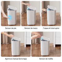 PrettyCare - Cubo de basura inteligente de 25 l, con detección automática de basura sin contacto, resistente al agua, con tapa y pantalla LED, para baño, dormitorio y sala de estar - details 5
