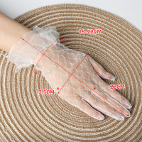 Guantes cortos de encaje para mujer, fiesta de té, disfraces de fiesta, guantes para boda, vestido de noche nupcial - details 5