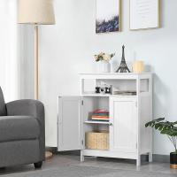 Mueble Auxiliar de Baño con Puerta Mueble Baño de Madera con Estante Ajustable 60x30x80 cm Blanco - details 6