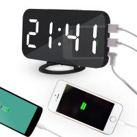 Despertador y base de carga 2 en 1, reloj Digital, puede cargar el teléfono, pantalla LED, espejo, Snooze - details 24