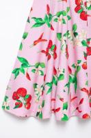 TRAFZA-Vestido corto sin hombros con estampado de frutas para mujer, minivestido elegante con cremallera, informal, con lazo, sin mangas, Verano - details 6