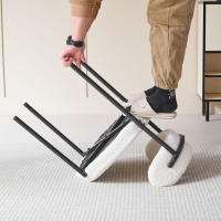 Un juego de 4 sillas de comedor de estilo nórdico, sillas de comedor modernas de terciopelo Teddy, patas de metal para cocina/sala de estar - details 5