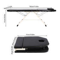 Cama de masaje con taburete, silla reclinable ajustable y plegable para salón de belleza, tatuaje, Spa, 3 secciones - details 1