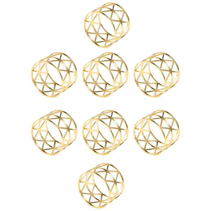8 piezas de soporte redondo para servilletas de malla, juego de mesa adecuado para ocasiones informales o formales y fiestas de boda - 1