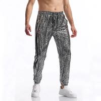 Modo vagues circulaires estampage à chaud hommes pantalones décontractés Harajuku Hip Hop Disco fête Streetwear cordón pantalon discoteca - details 7