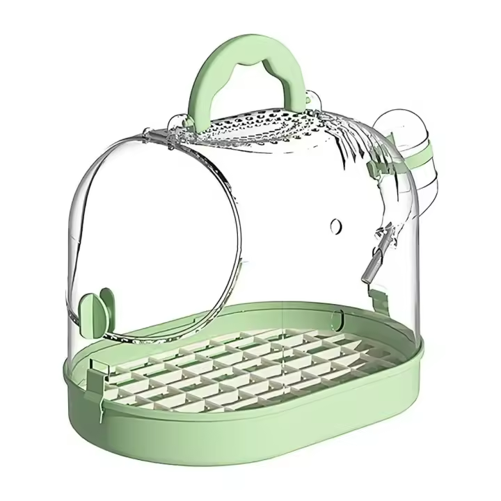 Jaula portátil de transporte para pájaros, hebilla a prueba de Escape, portador de pájaros transpirable, cerradura segura, Estuche de transporte ventilado para loros - 1