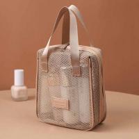 Bolsa de cosméticos de malla de Color sólido portátil, bolsa de maquillaje transparente con cremallera, bolsa de almacenamiento, bolsa de maquillaje para almohada para mujer - details 10