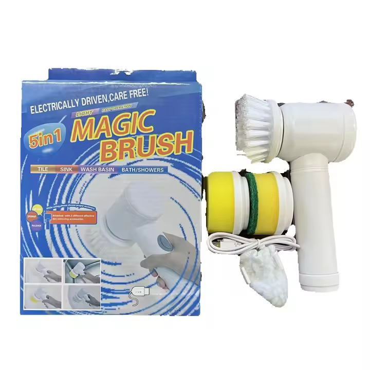Lavavajillas eléctrico recargable de mano, cepillo de limpieza de suelo de baño - 1