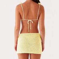 Conjunto de Falda de Crochet para Mujer Top de Tanque con Halter, Mini Falda de Playa Hueco - details 6