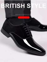 Nuevos zapatos británicos versátiles de talla grande para negocios formales cruzados con puntas brillantes de cuero para hombre - details 4