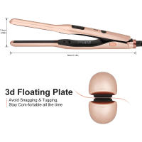 Mini Hierro Plano de Cerámica Turmalina Largo de 3/10 Pulgadas Ideal para Cortes Cortos, Barba y Pixie Enchufe Europeo - details 1