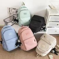 Mochila de campus juvenil para hombres y mujeres,mochila simple de gran capacidad de color sólido, escolar para estudiantes - details 0