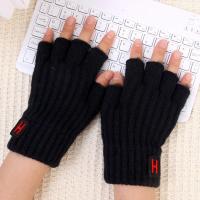 Nuevos guantes cálidos de punto de otoño e invierno con etiqueta en H de medio dedo con pantalla deslizante, manoplas deportivas de moda para hombres, calidez a prueba de frío - details 8