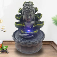 Fuente de habitación con iluminación, fuente de cascada de mesa de Buda, meditación Fengshui, decoración Interior relajante para regalo de la suerte - details 1