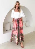 2025 Primavera/Verano nueva falda de media longitud informal de estilo étnico estampada a la moda para mujer - details 5