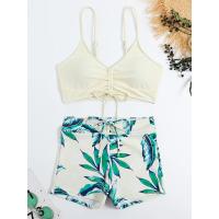 2025 Bikini traje de baño con cordón mujeres pantalones cortos de cintura alta traje de baño femenino acolchado traje de baño natación ropa de playa verano - details 38