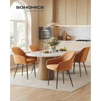 Silla de comedor, silla de cocina, sillón de terciopelo, silla tapizada con reposabrazos, carga máxima. de120 kg, Patas de Metal, para Comedor, Cocina, Rosa Jalea y Dorado Pálido LDC087R01 - details 15