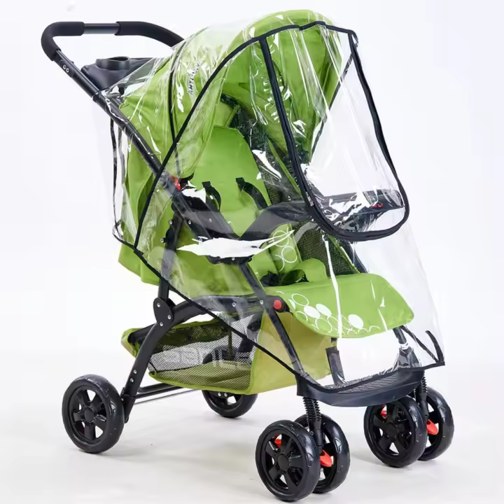 Paraguas impermeable transparente para bebé, accesorios para cochecito, cubierta de lluvia para Buggy, protector de viento Universal - 1