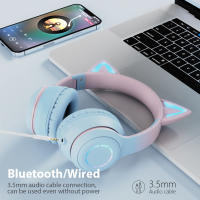 Auriculares Bluetooth Inalámbricos de Música con Luz LED de Color Degradado Auriculares para Juegos con Micrófono para Niños Regalos de Navidad Encantadores - details 3