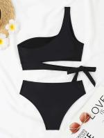 Conjunto de bikini de un hombro, trajes de baño, trajes de baño, ropa de playa sexy 2025 con relleno suave para mujer - details 14