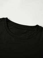 Camiseta gráfica de algodón negro para hombres - Manga corta, diseño de planeta y estrellas, impresión "Esforzándonos por la excelencia en la exploración", ropa deportiva cómoda y transpirable, 100% algodón, lavable a máquina, camiseta elegante - details 23