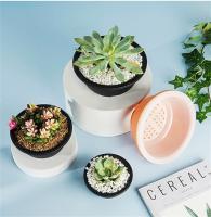 Macetas de plástico redondas para flores suculentas, maceta grande y gruesa de estilo coreano, degradable, resistente a la corrosión, texturizada, 1/2 Uds. - details 5