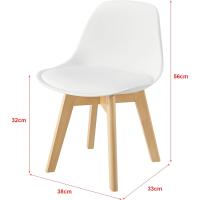 2 Asientos Infantiles Respaldo Ergonómico Habitación Infantil Plástico Haa Polipiel 56 x 38 x 33 cm - Blanco - details 4
