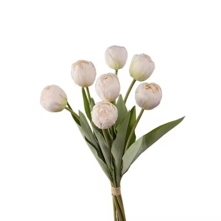 Decoración de jarrón DIY, 7 cabezas, ramas de tulipán artificiales, flor de tulipán de seda hecha a mano realista, flores falsas de tacto Real, decoración de cumpleaños - 1