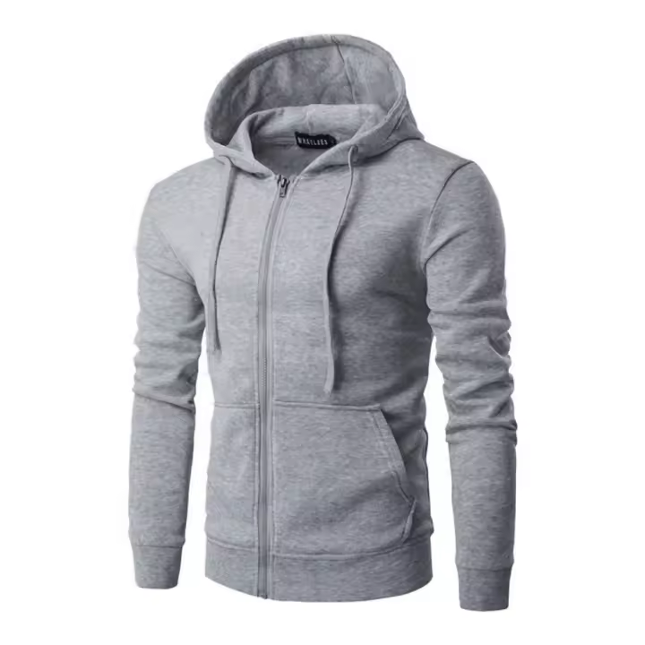 Sudadera con capucha y cremallera para hombre, ropa deportiva informal, ajustada - 1
