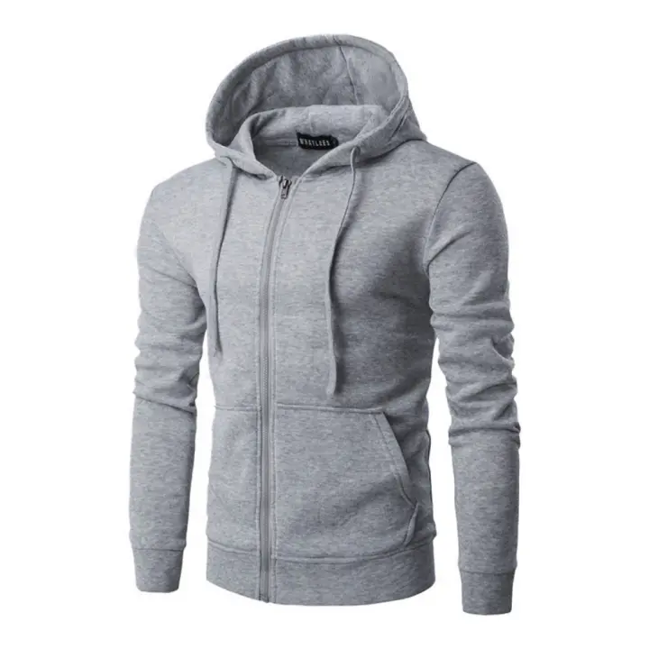 Sudadera con capucha y cremallera para hombre, ropa deportiva informal, ajustada - 1