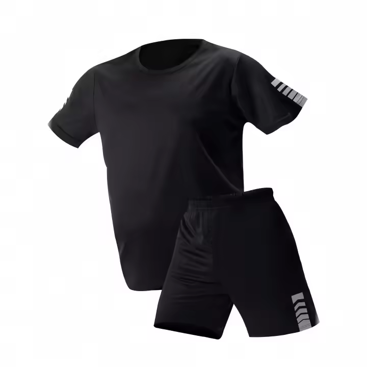 Conjunto Deportivo de Verano de Secado Rápido Cuello Redondo, Material de Poliéster, Ligero y Transpirable para Entrenamiento en Gimnasio - 1