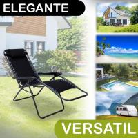 2 sillas Gravedad Cero Camping jardín y terraza, reclinables, Bloqueo de Seguridad, Estructura Acero Gris y Asiento Lona Oxford poliéster 3D Beige - details 14