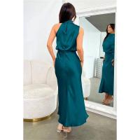 BUNO-Vestido largo sin mangas de satén de seda de gama alta para mujer, vestidos elegantes a la moda para celebridades, vestido de noche, ropa de fiesta para mujer - details 63