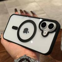 Funda transparente Magsafe de lujo para iPhone 11, 12, 13, 14, 15 16 Pro Max Mini Plus, funda de parachoques con carga inalámbrica magnética - details 0