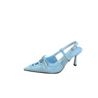Diseño de nicho versátil stiletto puntiagudo tacones altos mujeres desgaste nueva moda Spice girl bolsa cabeza sandalias - details 49