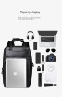 Mochila Pu para hombres, mochila para estudiantes universitarios minimalistas, bolsa de computadora para viajes de negocios, bolso de ocio de gran capacidad - details 1