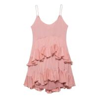 BUNO-vestido de fiesta ajustado para mujer, minivestido corto ajustado, sin mangas, con espalda descubierta y cuello bajo, volantes escalonados, verano 2025 - details 1