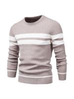 Nueva Suéter De Otoño Para Hombre Con Cuello Redondo Y Mangas Largas Patchwork Caliente Y Delgado Moda Casual Ropa De Hombre - details 7