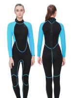 Traje de neopreno de cuerpo entero para mujer, de 2 mm de grosor, con protección UV de una sola pieza, mangas largas y relajación - details 0