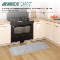 Alfombra absorbente antideslizante de espuma viscoelástica para cocina, alfombrilla para puerta de dormitorio, 120x40cm, color gris - details 3