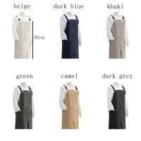 Delantal impermeable de estilo japonés coreano para uso doméstico con bolsillos, delantal de cocina de Color sólido, delantal sin mangas ajustable Simple para adultos - details 0