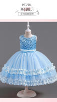 Vestido Formal de Tul Abullonado para Bebé Princesa de Encaje para Fiesta de Cumpleaños de Niña de las Flores Infantil - details 5
