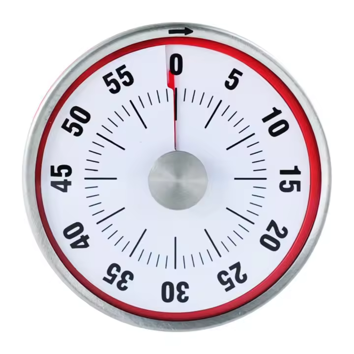 Reloj de Cocina con Temporizador de 60 Minutos Cuenta Inicial Visual Magnético Mecánico con Alarma Sonora para Niños y Adultos para Hornear Cocinar al Vapor Barbecue Color Rojo - 1