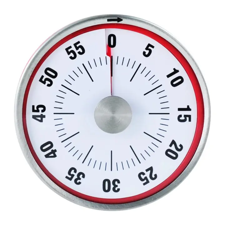 Reloj de Cocina con Temporizador de 60 Minutos Cuenta Inicial Visual Magnético Mecánico con Alarma Sonora para Niños y Adultos para Hornear Cocinar al Vapor Barbecue Color Rojo - 1