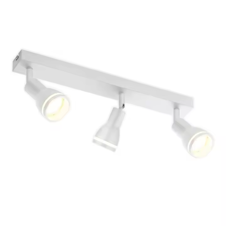 CBJKTX Lámpara de techo blanca moderna: 3 focos de techo de metal ajustables GU10 Lámpara de techo para dormitorio comedor sin bombilla - 1