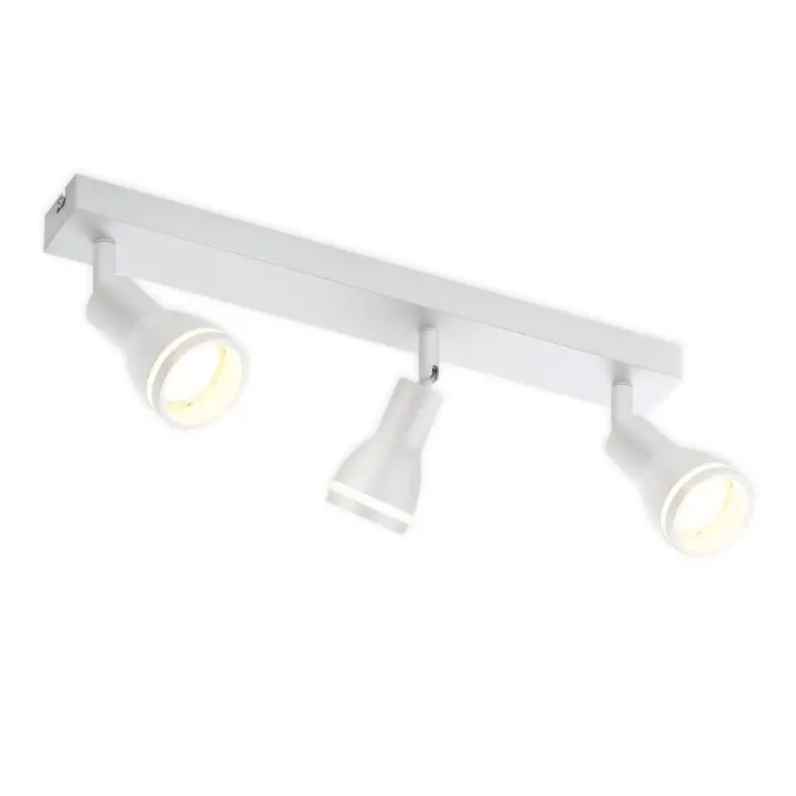 CBJKTX Lámpara de techo blanca moderna: 3 focos de techo de metal ajustables GU10 Lámpara de techo para dormitorio comedor sin bombilla - 1