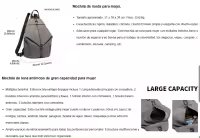 Mochila Vintage de Gran Capacidad para Mujer, Bolsa de Lona Antirrobo, Mochila Informal para Trabajo, Viajes Diarios - details 2