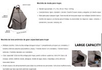 Mochila Vintage de Gran Capacidad para Mujer, Bolsa de Lona Antirrobo, Mochila Informal para Trabajo, Viajes Diarios - details 2