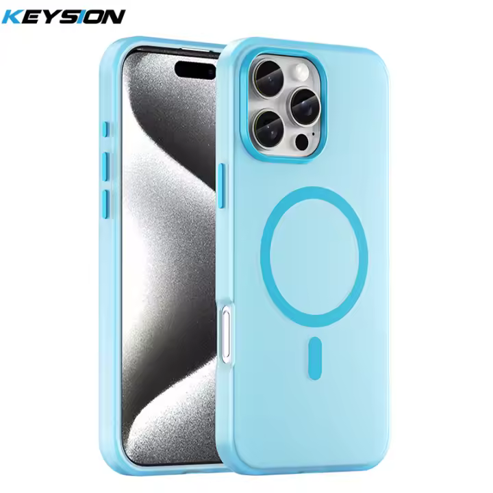 KEYSION-funda mate transparente para iPhone 16 Pro Max, 16 Plus, 15, 14 Pro Max, silicona + PC, funda trasera para teléfono a prueba de golpes - 1